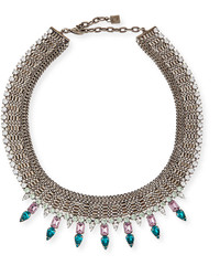 Dannijo Zoe Multi Chain Necklace With Crystal Spikes