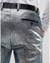 Asos Brand Slim Pant In Silver