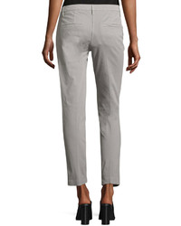 Brunello Cucinelli Twill Slim Fit Cropped Pants Silver
