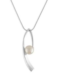 Majorica 10mm White Organic Pearl Sterling Silver Pendant Necklace