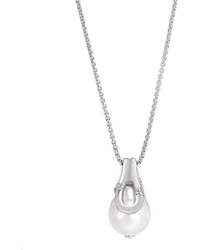 John Hardy Bamboo Silver Pendant Necklace With Pearl