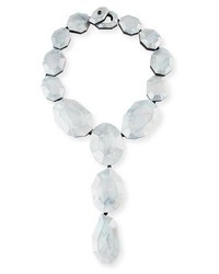Viktoria Hayman Faceted Silvery Mother Of Pearl Lariat Necklace