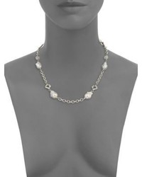 John Hardy Legends Naga 11 12mm White Baroque Pearl Moonstone Sterling Silver Station Necklace