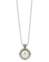 Lagos Luna Pearl Diamond Pendant Necklace