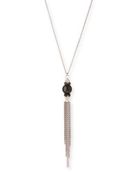 Armenta New World Midnight Tahitian Pearl Tassel Pendant Necklace