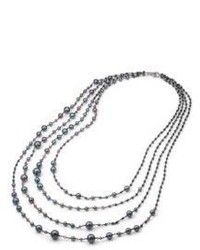 David Yurman Oceanica Pearl And Bead Link Necklace With Grey Pearls And Hematine