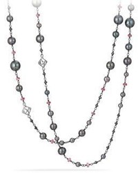 David Yurman Oceanica Pearl And Bead Link Necklace With Grey Pearls And Hematine