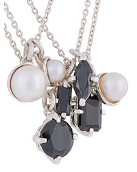 E.m. Pearl And Silver Pendant Necklace