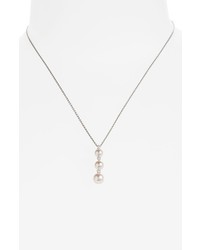 Mikimoto Pearl Diamond Linear Pendant Necklace