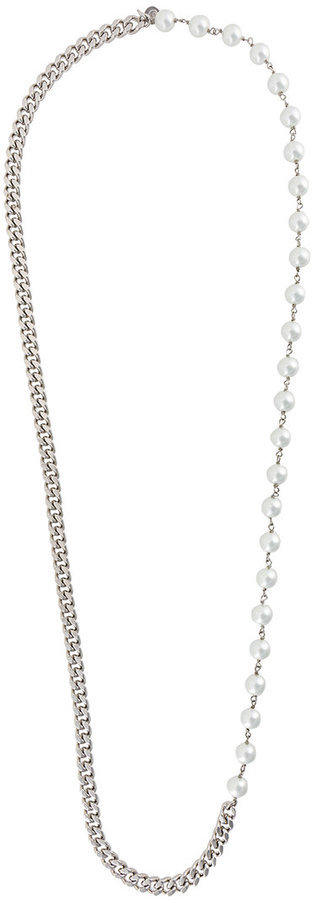 MM6 Maison Margiela: Silver Ball Chain Necklace
