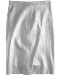J.Crew Collection Metallic Leather Pencil Skirt