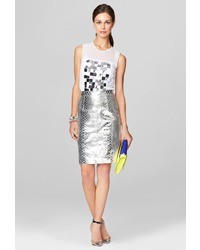 Milly Mirrored Python Pencil Skirt