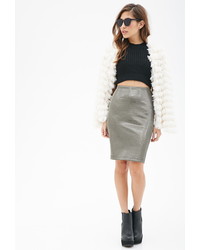 Forever 21 Textured Metallic Pencil Skirt