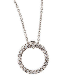 Roberto Coin 18k White Xs Diamond Circle Pendant Necklace