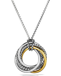 David Yurman Crossover Small Pendant With Gold On Chain