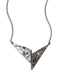 Alexis Bittar Crystal Encrusted Origami Pendant Necklace