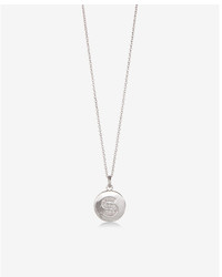 Express Cubic Zirconia S Initial Disc Pendant Necklace