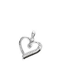 Dazzling Rock Sterling Silver Diamond Heart Pendant