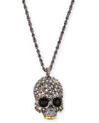 Alexis Bittar Elets Crystal Skull Pendant Necklace