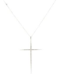 Silver Cross Feathered Soul Cross Pendant Necklace Colorless
