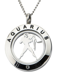 jcpenney Fine Jewelry Aquarius Zodiac Cubic Zirconia Stainless Steel Locket Pendant Necklace