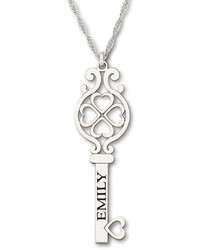 jcpenney Fine Jewelry Personalized Sterling Silver Key Name Pendant Necklace