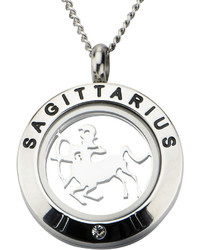 jcpenney Fine Jewelry Sagittarius Zodiac Cubic Zirconia Stainless Steel Locket Pendant Necklace