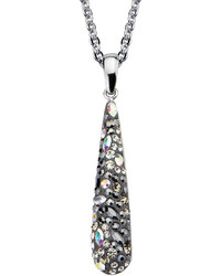 Fine Jewelry Stainless Steel Multicolor Cubic Zirconia Teardrop Pendant Necklace