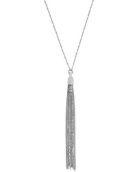Vince Camuto Go To Basics Tassel Pendant Necklace Silver