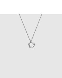 Gucci Bamboo Necklace In Silver With Heart Pendant