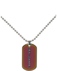 Off-White Iridescent Dogtag Necklace