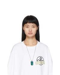 Off-White Iridescent Dogtag Necklace