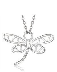 Joolwe Sterling Silver Dragonfly Outline Pendant