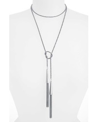 Kendra Scott Phara Tassel Lariat Necklace Silver