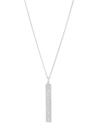 Sarah Chloe Leigh Engraved Vertical Bar Pendant Necklace With Diamond