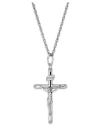 Macy's Crucifix Pendant Necklace In Sterling Silver