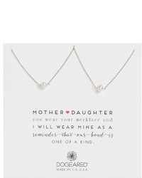Dogeared Mother Daughter Set Of 2 Pearl Pendant Necklaces