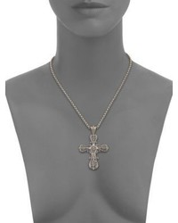 Konstantino Penelope Etched Sterling Silver Cross Pendant