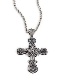 Konstantino Penelope Etched Sterling Silver Cross Pendant