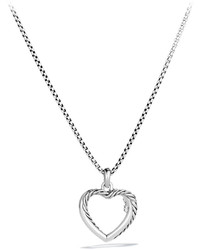 David Yurman Petite X Heart Pendant With Diamonds On Chain