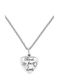 Gucci Silver Blind For Love Necklace