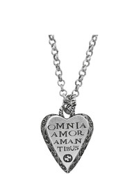 Gucci Silver Engraved Heart Necklace