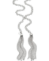 Jessica Elliot Silver Tassel Lariat Necklace