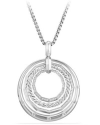 David Yurman Stax Round Pendant Necklace With Diamonds