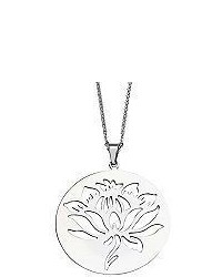 Steel By Design Stainless Steel Flower Cutout Disc Pendant W22 Chain