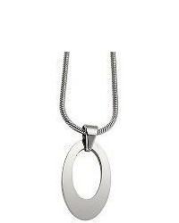 Steel By Design Stainless Steel Oval Pendant W 18 Snake Chain
