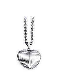 Steel By Design Stainless Steel Textured Heart Pendant With 24chain