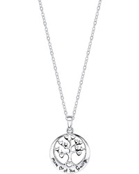Footnotes Sterling Silver Mom And Family Tree Pendant Necklace