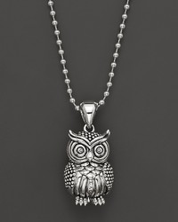 Lagos Sterling Silver Rare Wonders Owl Pendant Necklace 34