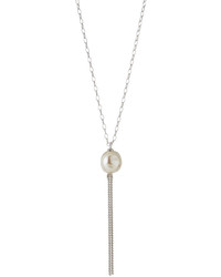 Majorica Sterling Silver Tassel Necklace With Organic Baroque Pearl